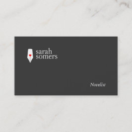 Freelance Writer och Novelist Calligraphy Pen Logo Visitkort