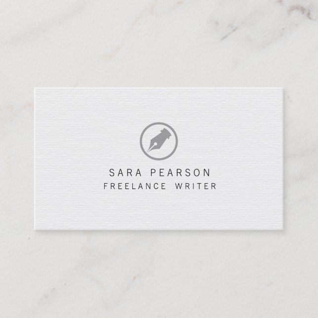 Freelance Writer Pen Nib Icon Publishing Visitkort (Framsida)