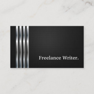 Freelance Writer Professionell Black Silver Visitkort
