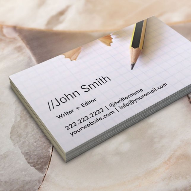 Freelance Writer Professionell Editor Vass Pencil Visitkort (Skapare uppladdad)