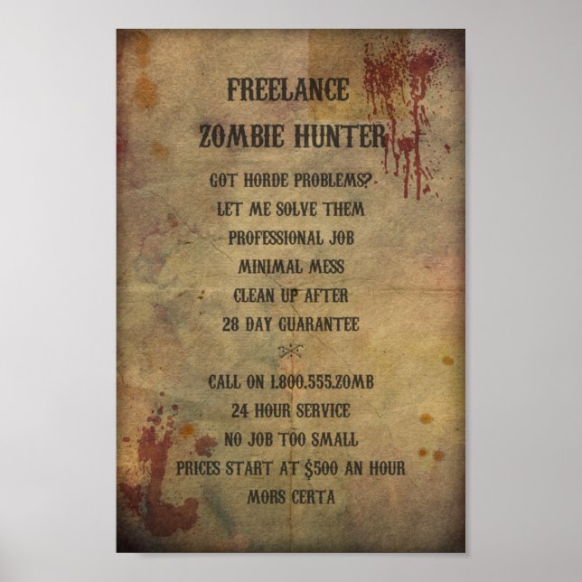 Freelance Zombie Hunter Poster (Framsidan)