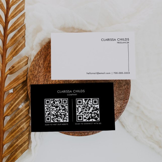 Freelancer Formal Minimalist Simple Qr Code Visitkort (Skapare uppladdad)