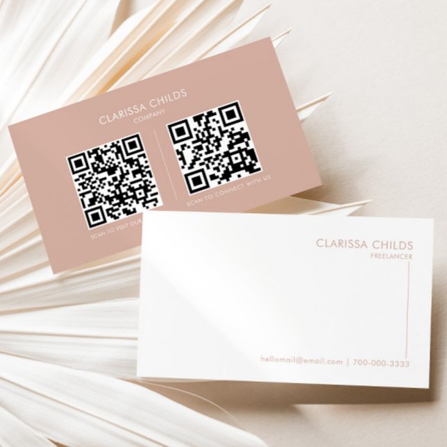 Freelancer , vit, minimalistisk Qr-kod Visitkort (Skapare uppladdad)