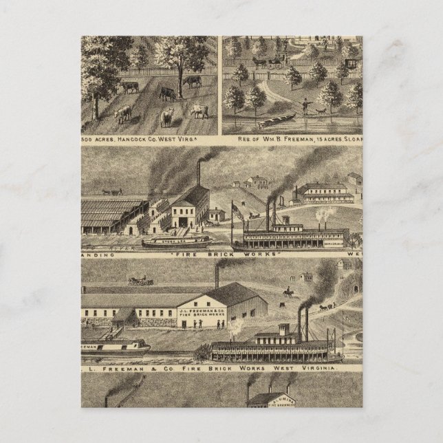 Freeman Brothers Works, Ohio Vykort (Framsida)