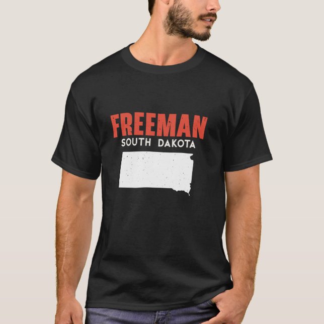 Freeman South Dakota USA State America Travel Sout T Shirt (Framsida)