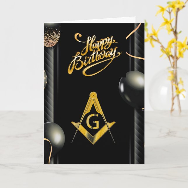 Freemason Birthday Kort (Gul blomma)
