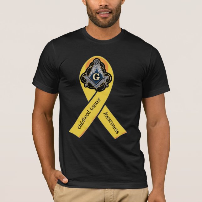Freemason Childature Cancer Awareness T Shirt (Framsida)