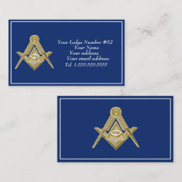 Freemason Freemasonry Symbol Masonic Blue Visitkort