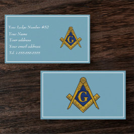 Freemason Freemasonry Symbol Masonic Blue Visitkort