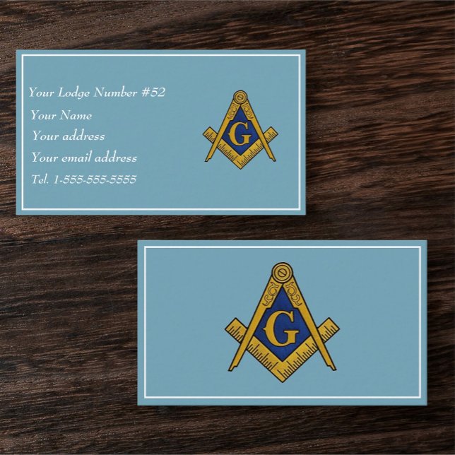 Freemason Freemasonry Symbol Masonic Blue Visitkort (Skapare uppladdad)