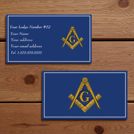 Freemason Freemasonry Symbol Masonic Blue Visitkort