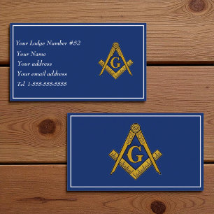Freemason Freemasonry Symbol Masonic Blue Visitkort