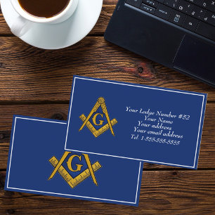 Freemason Freemasonry Symbol Masonic Blue Visitkort