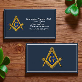 Freemason Freemasonry Symbol Masonic Blue Visitkort