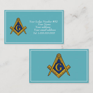 Freemason Freemasonry Symbol Masonic Blue Visitkort