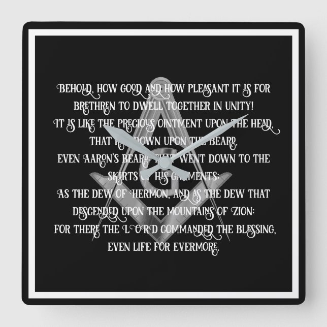 Freemason Fyrkantig Klocka (Framsida)