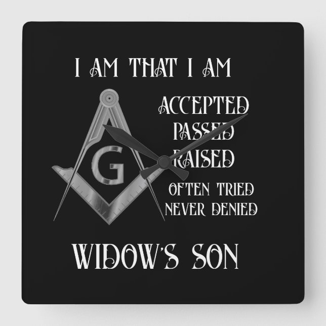 Freemason Fyrkantig Klocka (Framsida)