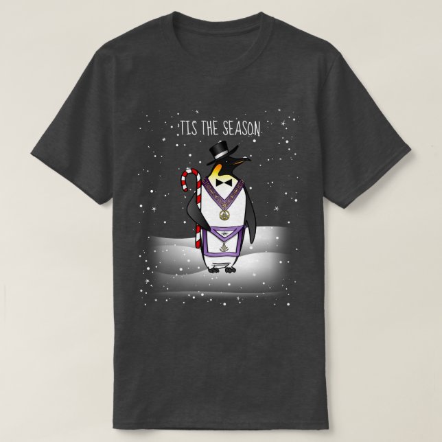 Freemason Helgdag Penguin jul Masonic T Shirt (Design framsida)