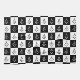 Freemason Kontrollerad Mönster Kökshandduk