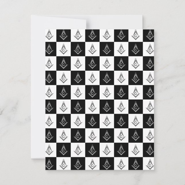 Freemason Kontrollerad Mönster Tack Kort (Framsida)