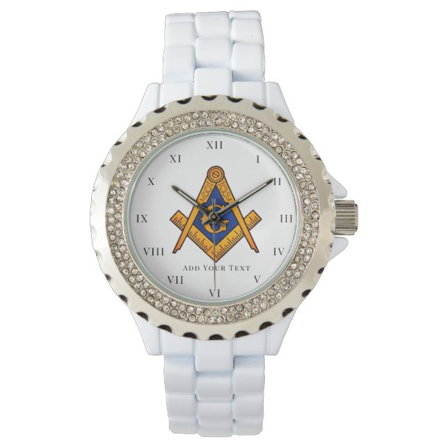 Freemason Ladies Night Square Compass Masonic Gift Armbandsur (Framsida)