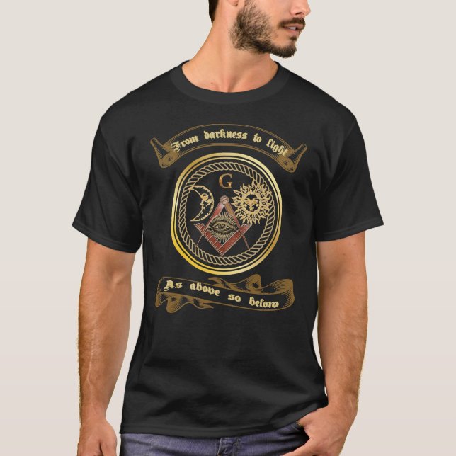 Freemason Logotyp Masonic Lodge Illuminati från Da T Shirt (Framsida)