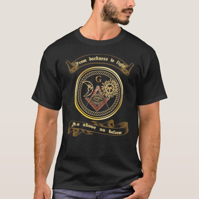 Freemason Logotyp Masonic Lodge Illuminati från Da T Shirt (Framsida)
