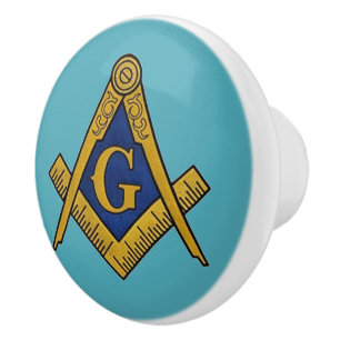 Freemason Masonic Blue och guld Knopp