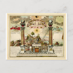 Freemason Masonic Emblematic Chart Vykort