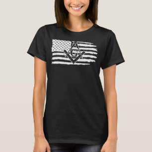 Freemason Masonic Fraternal Freemasonry USA flagga T Shirt
