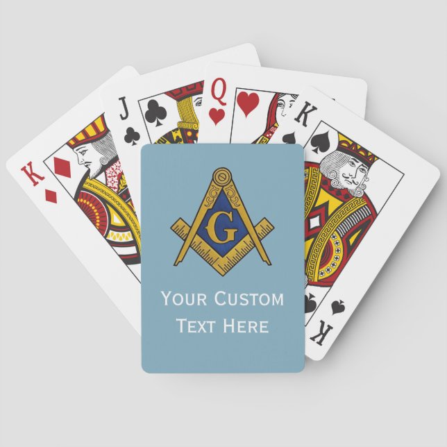 Freemason Masonic Gifts Square and Compass Navy Casinokort (Baksidan)