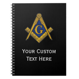Freemason Masonic Gifts Square och Compass Black Anteckningsbok