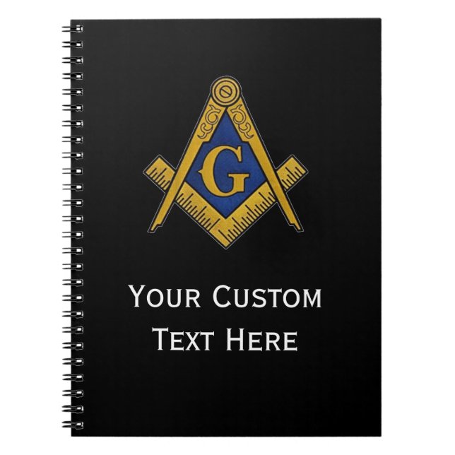 Freemason Masonic Gifts Square och Compass Black Anteckningsbok (Framsidan)