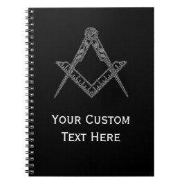 Freemason Masonic Gifts Square och Compass Black Anteckningsbok
