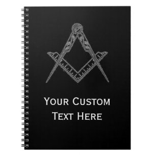 Freemason Masonic Gifts Square och Compass Black Anteckningsbok