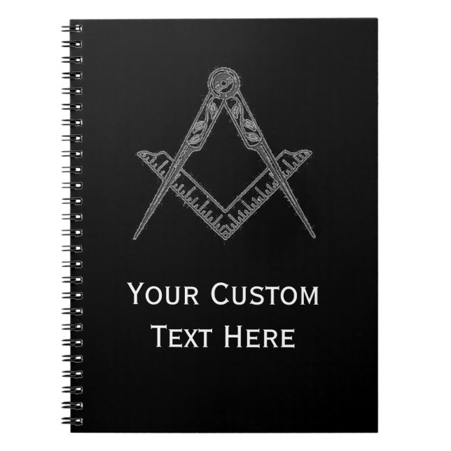 Freemason Masonic Gifts Square och Compass Black Anteckningsbok (Framsidan)