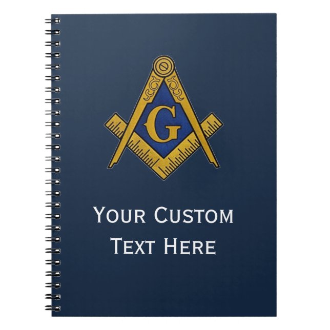 Freemason Masonic Gifts Square och Compass Blue Anteckningsbok (Framsidan)