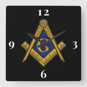 Freemason Masonic Lodge Masonry Fyrkantig Klocka