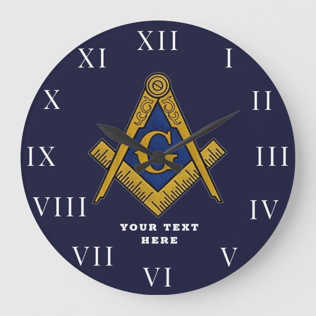 Freemason Masonic Lodge Masonry Stor Klocka (Framsida)