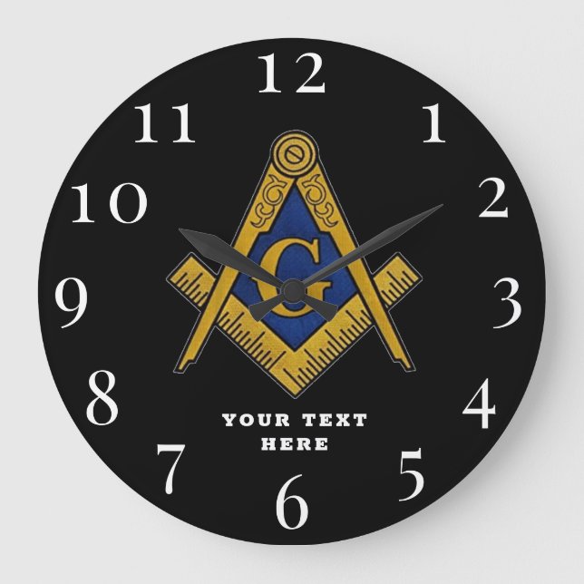 Freemason Masonic Lodge Masonry Stor Klocka (Framsida)