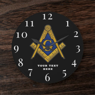 Freemason Masonic Lodge Masonry Stor Klocka