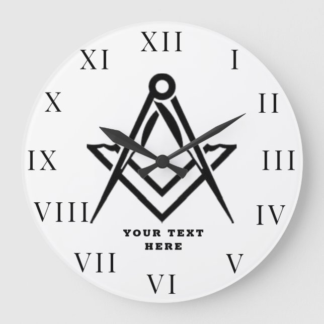 Freemason Masonic Lodge Masonry Stor Klocka (Framsida)