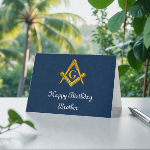 Freemason Masonic Mason Freemason Birthday Tack Kort