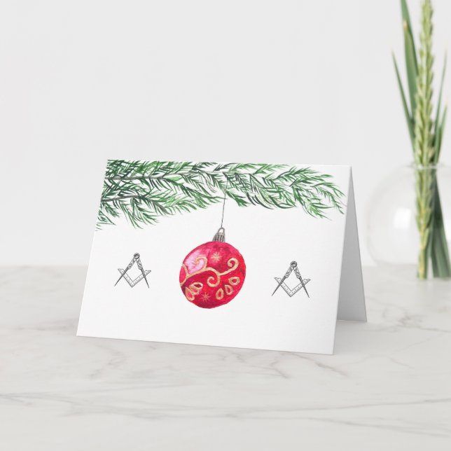 Freemason Masonic Mason Freemason Christmas Tack Kort (Framsida)