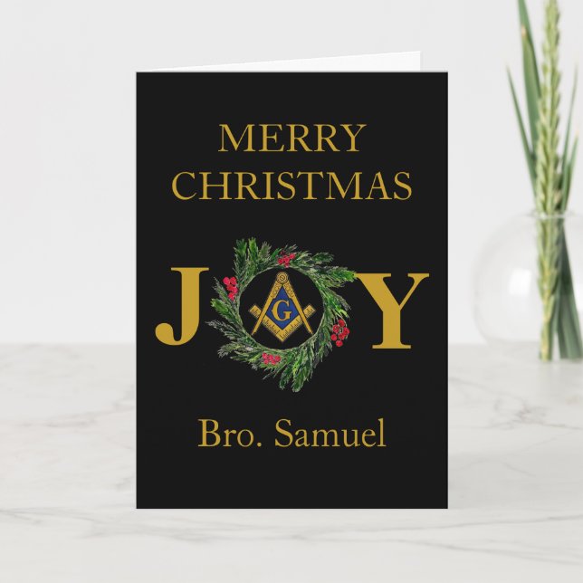 Freemason Masonic Mason Freemason jul Tack Kort (Framsida)