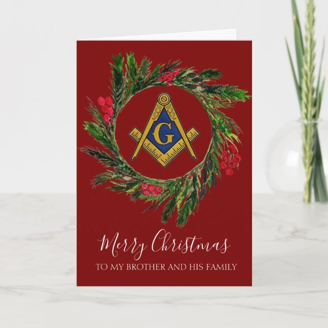 Freemason Masonic Mason Freemason jul Tack Kort (Framsida)