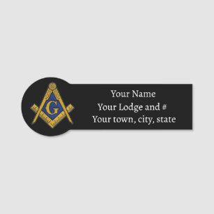 Freemason Masonic Masonry Square och Compass Namnbricka