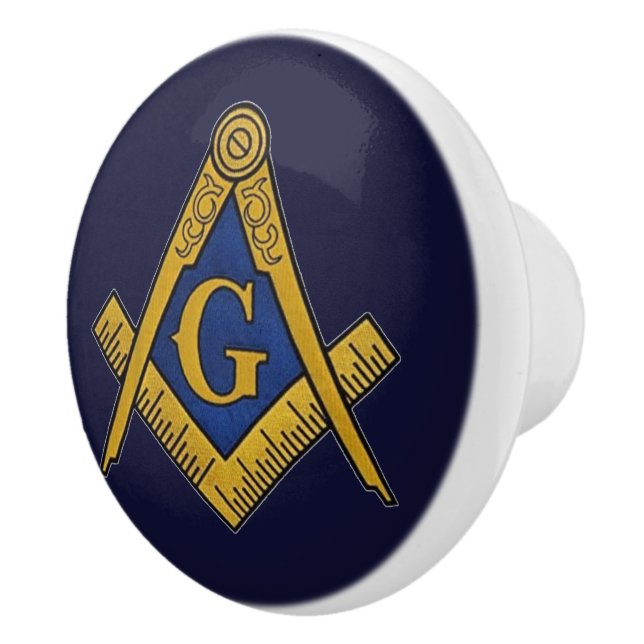 Freemason Masonic Navy Blue and gold Knopp (Höger)