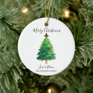 Freemason Masonic Pine Merry Christmas Tree Julgransprydnad Keramik
