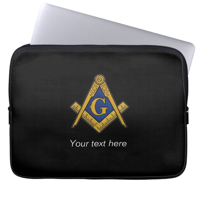 Freemason Masonic Square Compass Laptop Fodral (Framsidan)